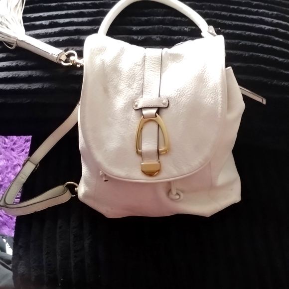 Gilli White and Gold Shoulder And Backpack Bag. With Minimalist Elegance. - Picture 1 of 5